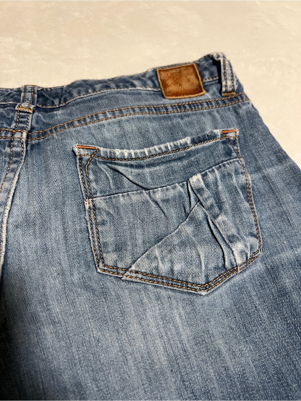 American Standard Dear John Modern Luxury Vintage Mid-Wash Denim Shorts - Blue - Picture 6 of 6